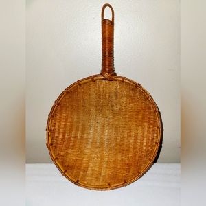 Vintage Wicker Large Basket Scoop